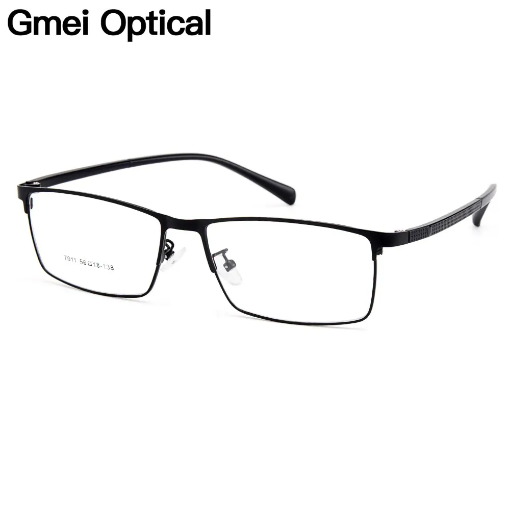 Gmei Optical Men Titanium Alloy Eyeglasses Frames for Men Eyewear Flexible Temples Legs IP Electroplating Alloy Spectacles Y7011