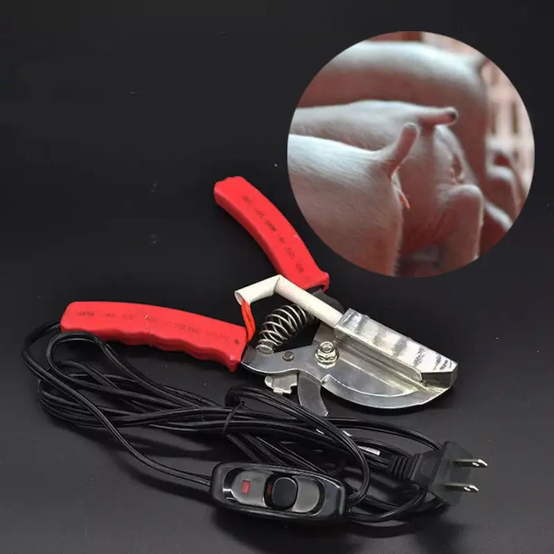 

Electro-thermal Heating Shear Clamp Cutter Pliers Tail For Piglets Cutting Tail 220v 50hz