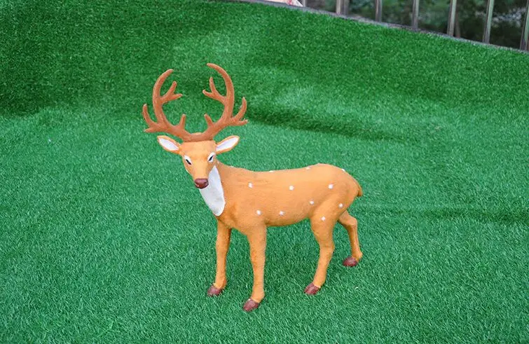 polyethylene&fur large 45x50cm simulation reindeer, sika deer model handicraft home decoration gift b1670