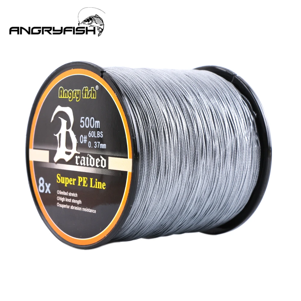 ANGRYFISH Wholesale 500 Meters 8 Strands Braided Fishing Line 8 Colors Super Strong PE Line