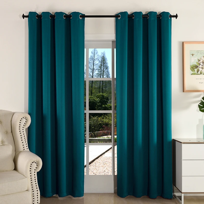 MAKEHOME Thick Fabric Solid Color Blackout Curtain Finished Window Blinds Drapes Modern Curtains for Bedroom Living Room Kirchen