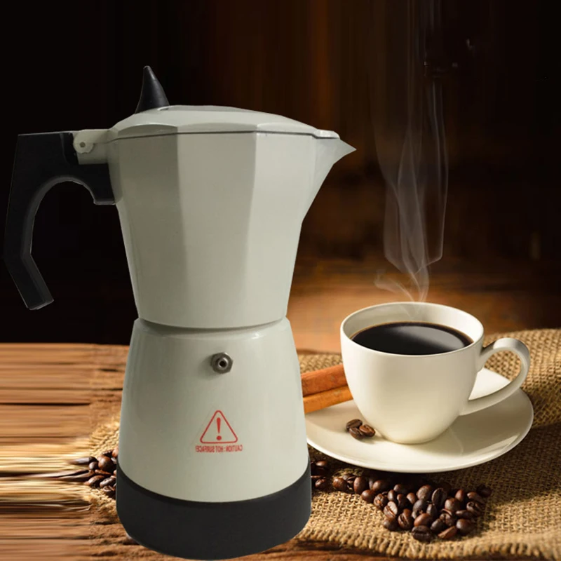 

300ml Electric Coffee Maker Aluminum Material Coffee Pots Moka Pot Mocha coffe Machine Coffee Filter Espresso Maker