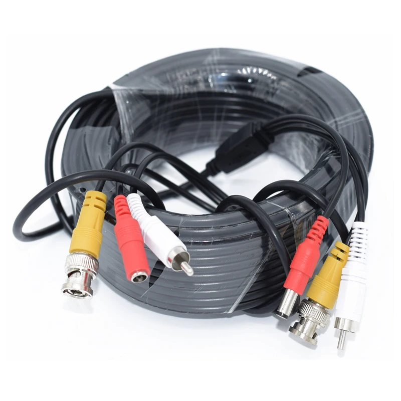 5-40M Bnc + Rca + Dc Connector 3 In 1 Cctv Kabel Security Camera Video Audio Vermogen bnc Kabel Voor Dvr Surveillance Systeem