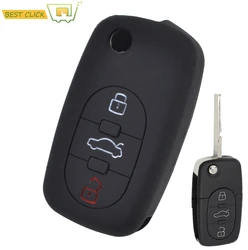 Silicone Key Case Cover For Audi A2 A3 S3 A4 S4 RS4 A6 S6 allroad A8 S8 TT Roadster 1997-2006 Keyless Fob Shell Holder Protector