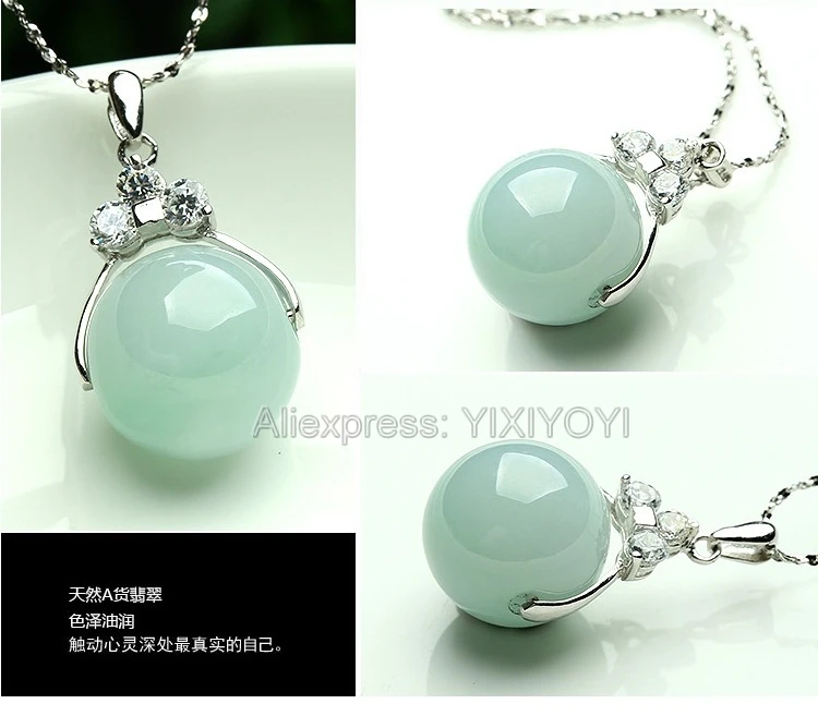 Beautiful Handwork Natural Grade A Light Green Jadeite Beads Blessing Lucky Pendant + Free Necklace Certificate Fine Jewelry