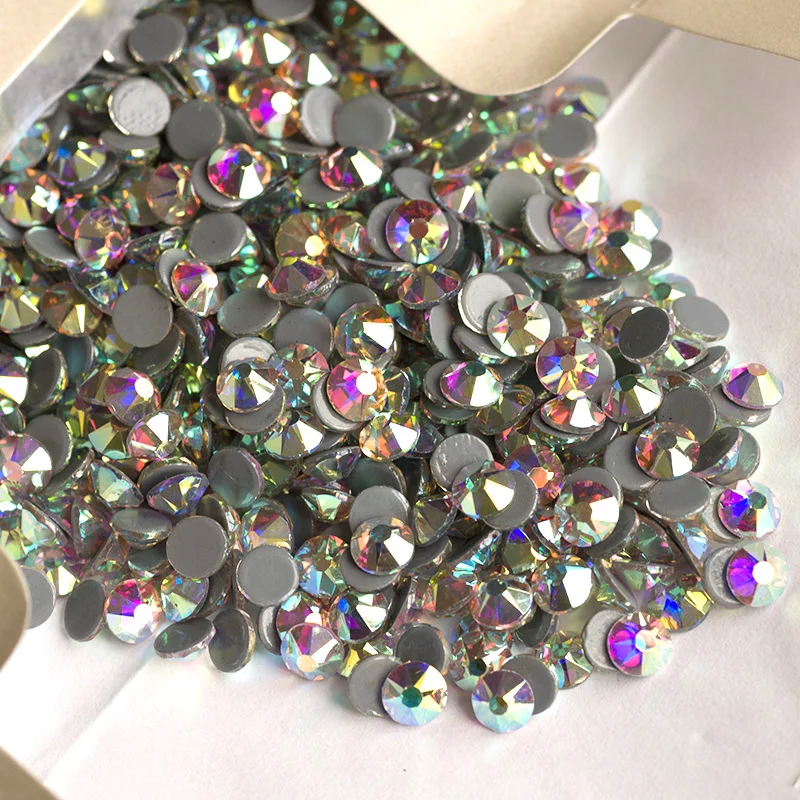 YANRUO 2088 Hot Fix Crystal Rhinestones Glass Hotfix Strass Stone Crystals AB Iron on Clothes