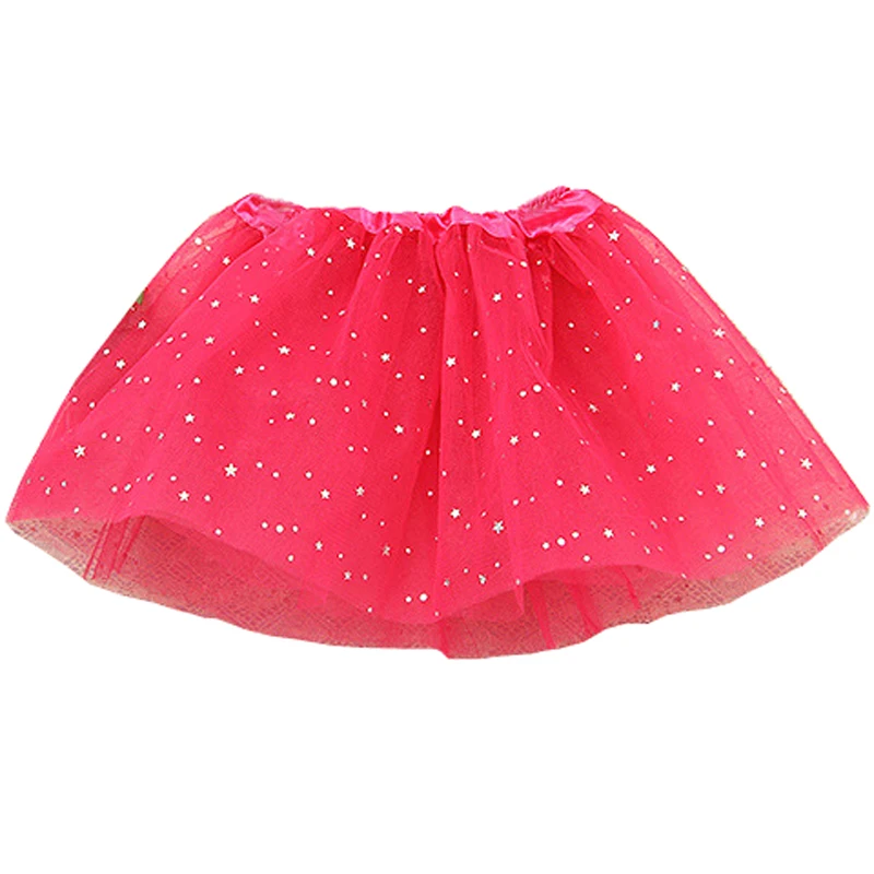 Girls Kids Tutu Skirt Princess Party Ballet Dance Wear 3 Layers Tulle Star Glitter Toddler Girl Performance Costumes Tutu Skirt