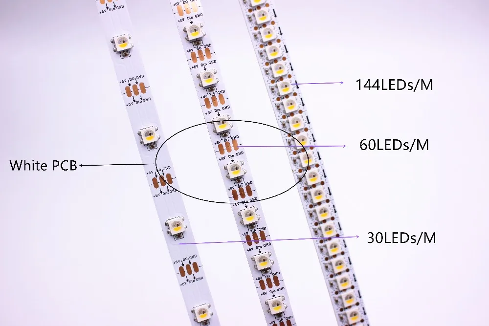 SK6812 RGBW (simile Ws2812b) 4 in 1 1m/4m/5m 30/60/144 led/pixel/M striscia indirizzabile individuale WW NW IP30/65/67 DC5V