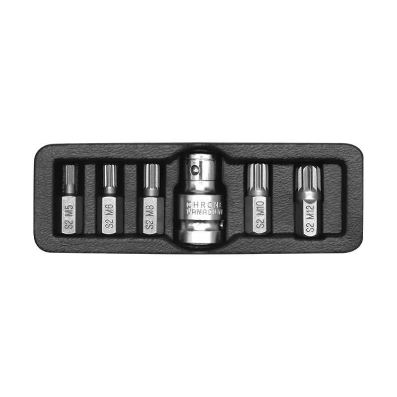 Imagem -06 - Ponteiras em para Chave de Fenda Torx Estria de 12 Pontos 10 mm Haste Hexagonal Ponteira de Impacto m5 m6 m8 M10 M12 com Adaptador de Soquete de Acionamento de 2