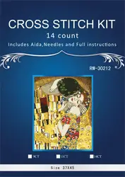 Uroczy zestaw do haftu krzyżykowego, obraz Pocałunek G Klimt, abstrakcyjny Riolis 117, najwyższa jakość, piękny, uroczy