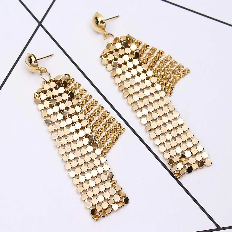 Fashion Jewelry Fashion Small Square Long Earrings Bride Evening Dress Jewelry Accessories New Wedding Earrings Dangle Earrings