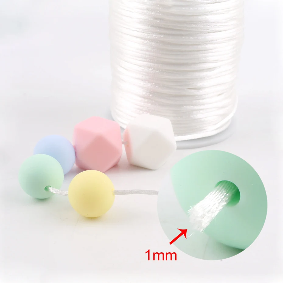 Corde colorée en Nylon, 1 pièce, 1mm x 80m, pour fabrication de Bracelet de sucette, accessoires de bricolage