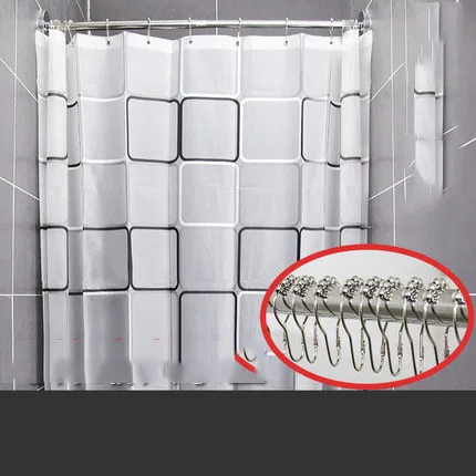 Bathroom 304 Stainless Steel Shower Curtain Rod Free Punching Telescopic Rod Clothes Rod Curtain Rod