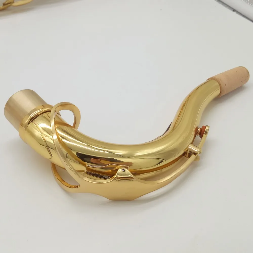 Free Shipping Brand New Music Fancier Club High Quality Professional Tenor Saxophone Neck Brass Gold Lacquer Tenor Sax Neck