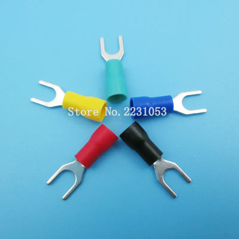 100PCS/LOT SV2-4S Insulated Fork Wire Connector Electrical Crimp Terminal SV2-4