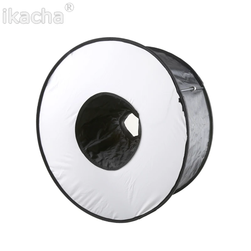 45cm Foldable Ring Speedlite Flash Diffuser Macro Shoot Round Softbox for Canon Nikon Sony Pentax Godox Speedlight