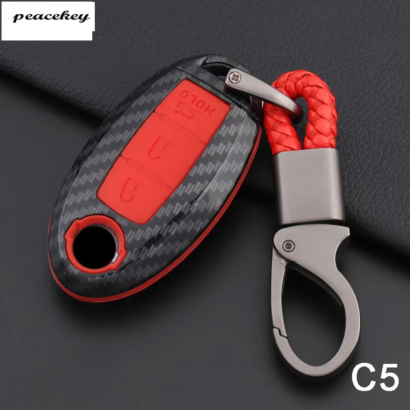 Carbon Fiber Silicone Car Remote Key Cover Case For Nissan Qashqai J10 J11 note micra X-Trail t31 t32 kicks Tiida Pathfinder