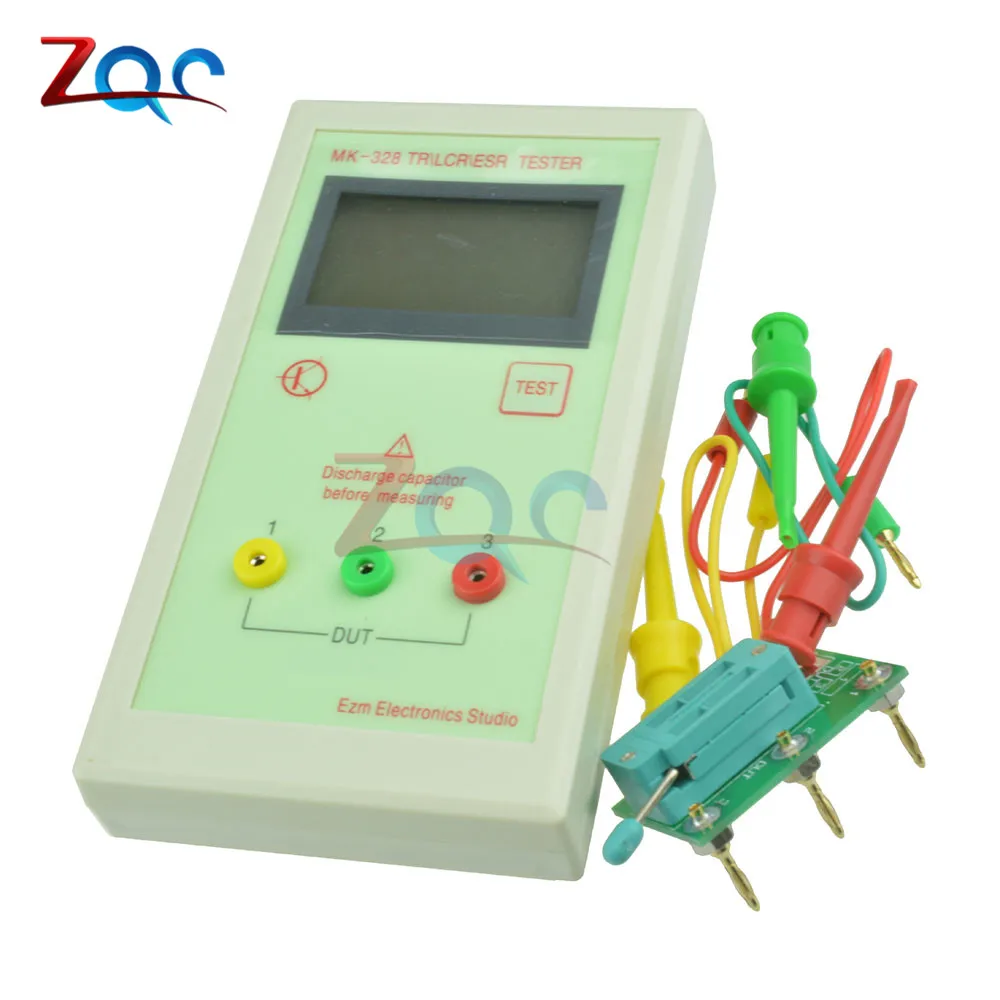 MK-328 Tester Transistor Inductance Capacitance Resistance ESR Meter TEST MOS/PNP/NPN Automatic Detector with Clip Cable