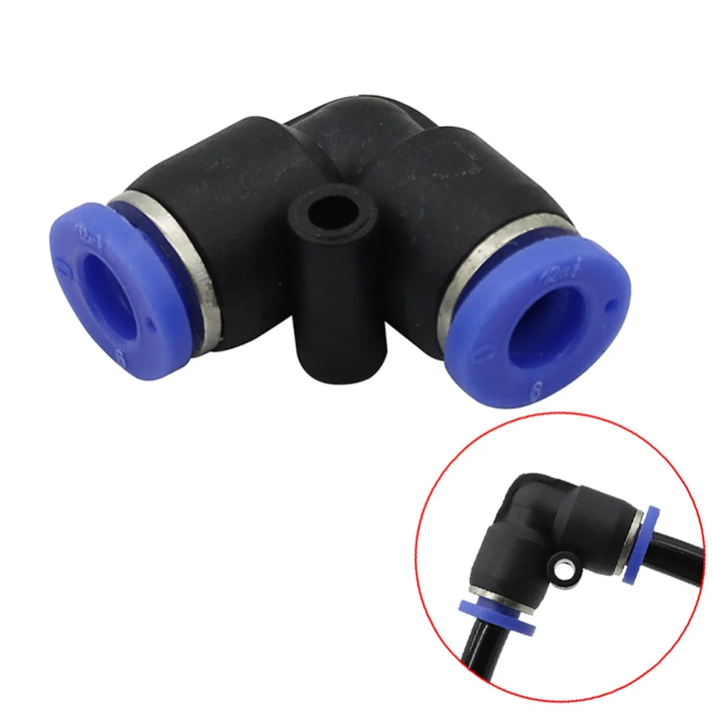 50pcs 6mm L Type Quick Connecting 90 Degree Butt Quick Connectors Pneumatic Pipe Fittings Low Pressure Mist Cooling Nozzle Tool