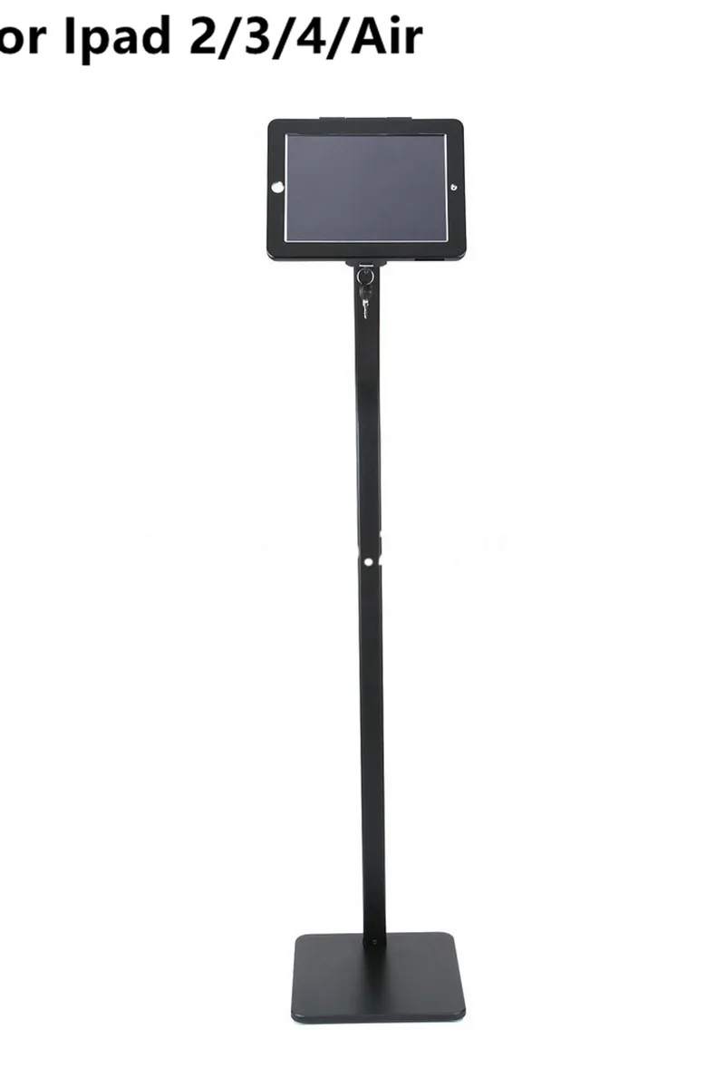 

for iPad 2/3/4/air/pro 9.7 inch floor lock stand secure display kiosk bracket with locking enclosure on bank or hotel