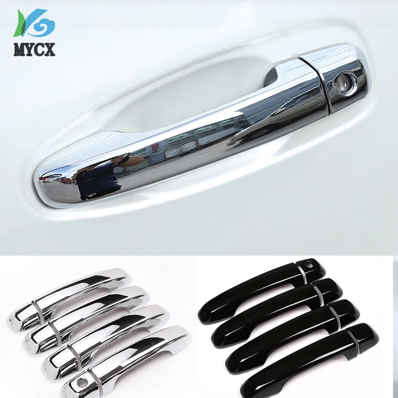 

Glossy Black ABS Chrome Door Handle Trim Car Accessories For Toyota Land Cruiser Prado FJ150 150 2010-2018 8Pcs