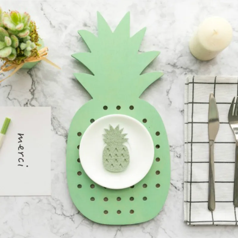 

Wall Hanging Pad Mat 3D Fresh Monstera Pineapple Wood Holder Key Accessories Storage Modern Home Office Decorations