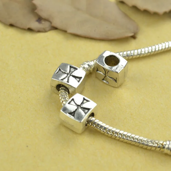 15 pcs Zinc Alloy Bead DIY European big hole crosses metal Beads Fits Charm Bracelets Necklaces Pendants making 18179