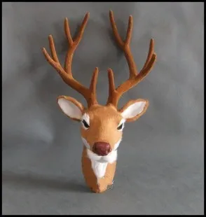 cute simulation deer head model polyethylene&furs sika deer head wall pandent doll gift about 27x18cm 1391