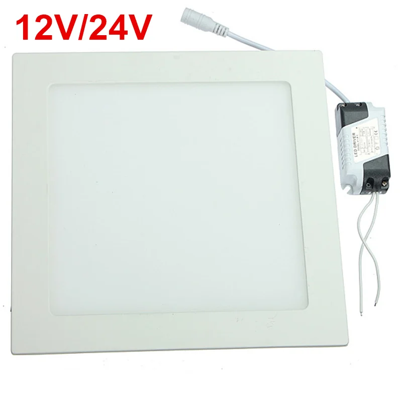 3 W/6 W/9 W/12 W/15 W/25 W led typu downlight kwadratowy panel ledowy sufitowe oświetlenie zagłębione żarówka AC/DC12V-24 V z napędem