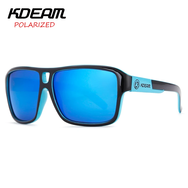 KDEAM New Mirror Sunglasses Men Sports Eyewear Women Polarized Big Size Sun Glasses UV400 Protection With Hard Case KD520