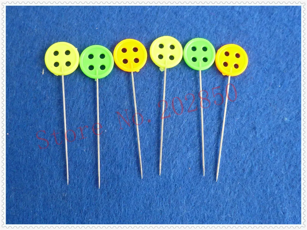 Garments/Sewing Accessories,Patchwork Pins,Buttons Shape,Locating Pins,About 45mm Long,Bright Colour,100Pcs/Lot,Very Economical!