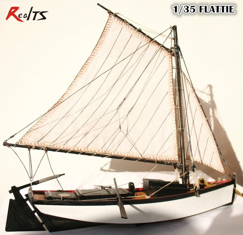 Classic wooden sailing boat assembled set of material the Mini 