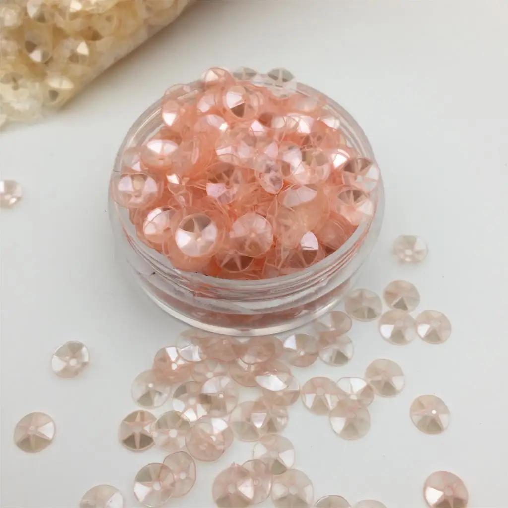 50g 6mm Deep Cup Sequins Round Paillette Embellishment Findings For Crafts DIY Accessory Crystal Pink Yellow Confetti Spangles