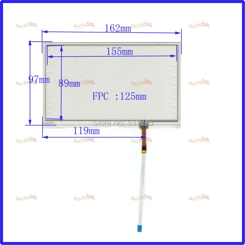 

ZhiYuSun HST-TPA7.0AL compatible Touch 7 inch 163mm*97mm GPS MP4 MP5 general resistance handwritten touch screen panel