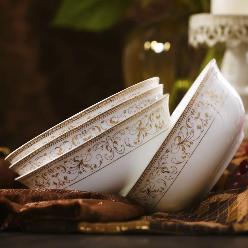 [4] Jingdezhen ceramic bone china tableware with 6 inch bowl bowl chinese bowl of Swan Lake