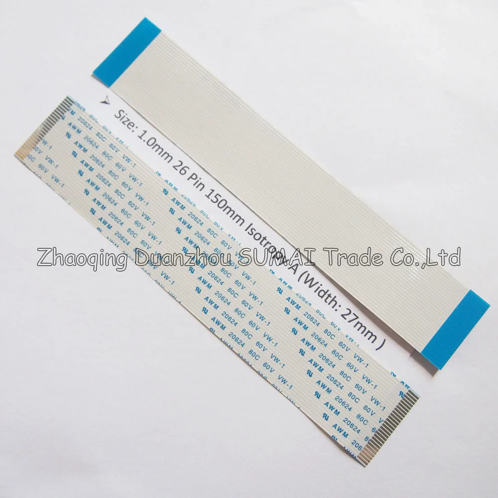 26Pin FFC/FPC Flex Cable 1.0mm Pitch 26 Pin 50/100/150/200mm Isotropy(A) or Anisotropy(B) Cable,Width: 27mm