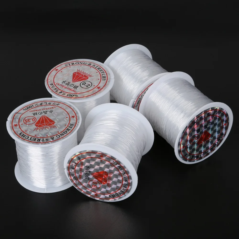 15-100M Transparent 0.2-0.6mm Non-Stretchy Fishing Rope String Line Cord Beading Beads DIY for Jewelry Making Bracelet&Necklace