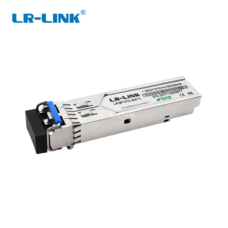 Imagem -02 - Lr-link 131220atl lc Porto Gigabit 1310nm 20km Smf Sfp Módulo 1.25g Transceptor Óptico Singemode Módulo Cisco Huawei Compatível