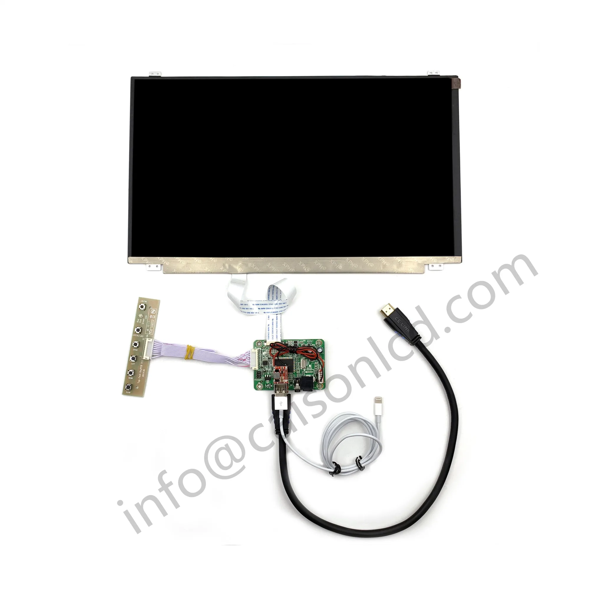 EDP ЖК-дисплей контроллер доска + 15,6 inch ЖК-дисплей панель + EDP кабель + кабель для передачи данных + USB кабель + OSD клавиатура + DC-DC мобильный зарядный модуль