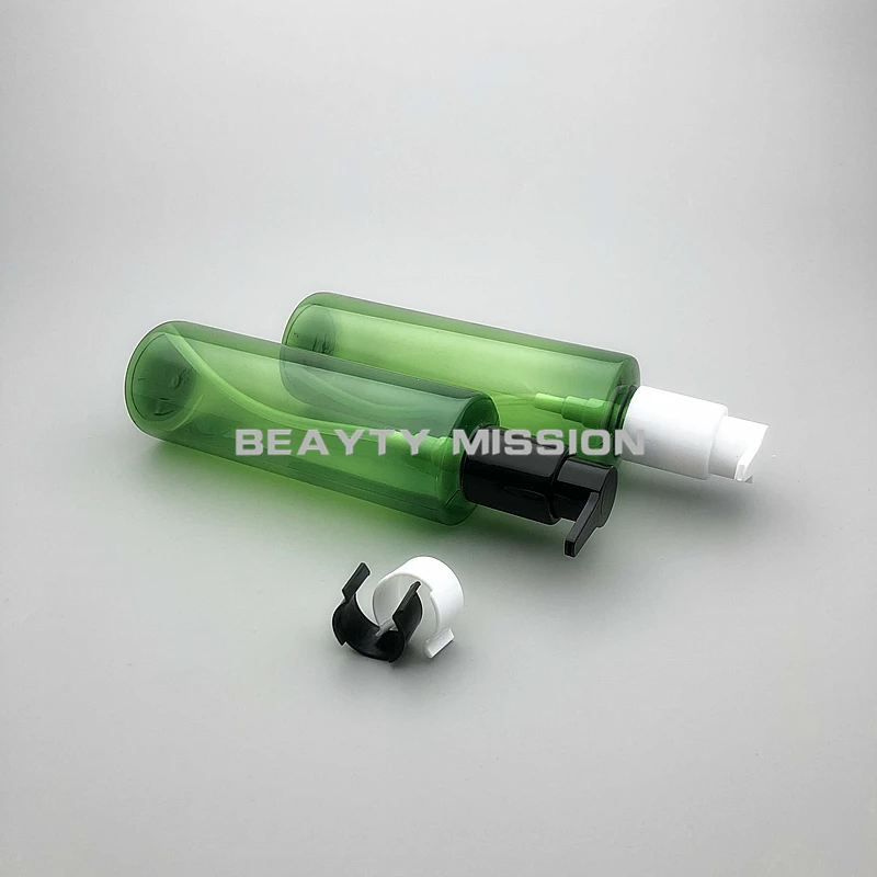 BEAUTY MISSION 24 pcs/lot 250ml green empty lotion pump bottle,shampoo cosmetic containers for white/black lotion dispenser