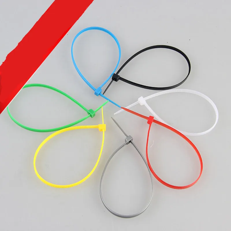 3x200mm  6colours x100pcs  Self-locking  Nylon Cable Ties Wire Zip Tie