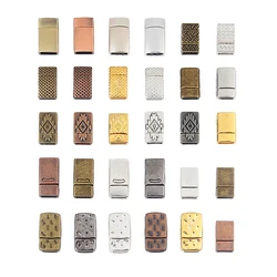 3Sets Flat Strong Magnetic Clasp Cord End Clasp Connector For 10x2mm Flat Leather Cord Bracelet DIY Jewelry Making Supplies