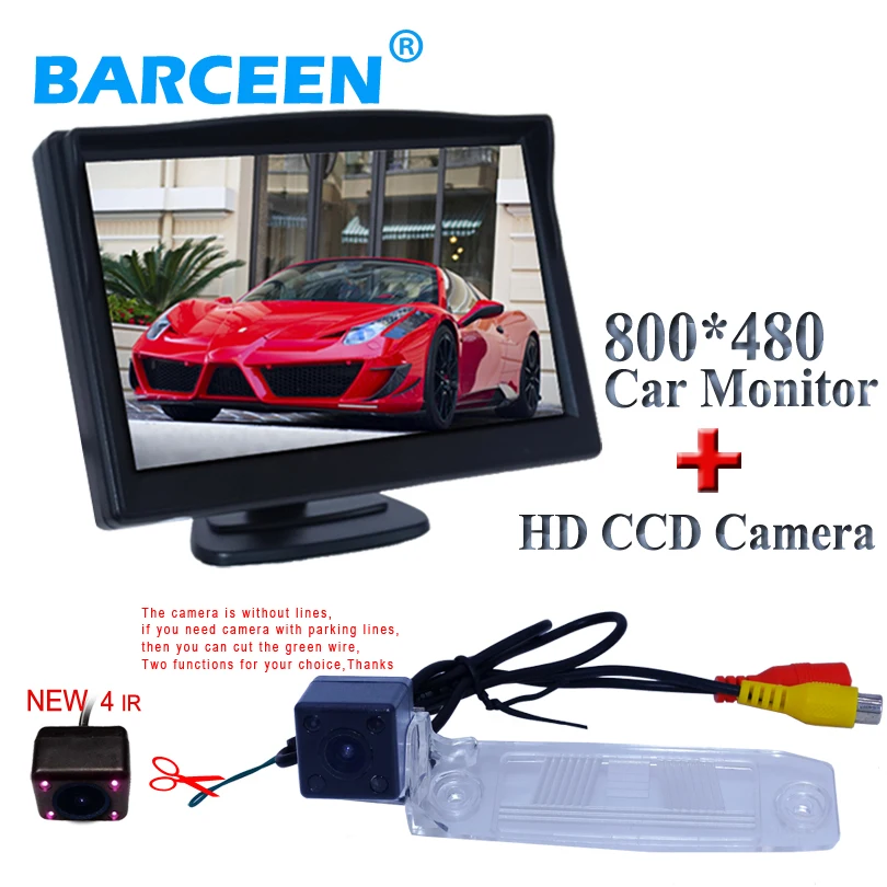 for KIA SPORTAGE R ccd  hd car rear reversing camera with 800*480 car rear monitor  bring 4 ir and glass lens material