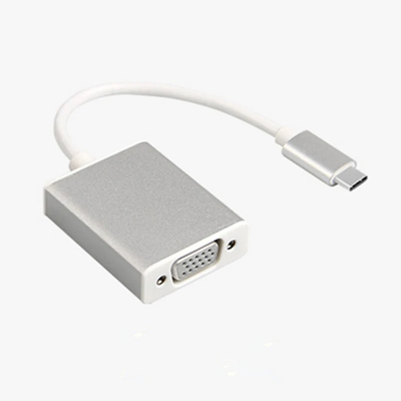 USBC to VGA Adapter USB 3.1 Type C Male to Female VGA Converter Cable 1080P FHD for Macbook 12 inch Chromebook Pixel Lumia 950XL