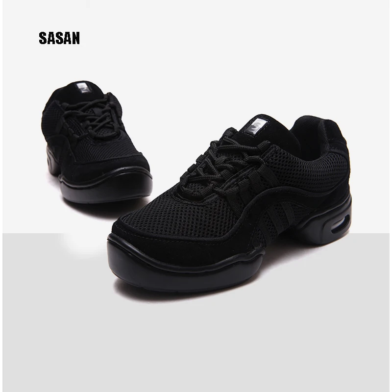 Sneakers Dance Shoes Woman SASAN 8805 Modern Shoes Slip-up 2018 Canvas Black MEN SHOE Heel 5cm Net Cloth Breathable Odoriza Hot