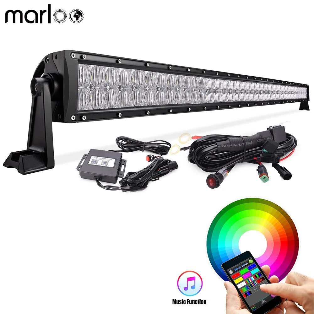 

50 inch 288W LED Light Bar 5D RGB Truck Offroad Color Changing LED Bar with Mounting Brackets & Wiring Harness