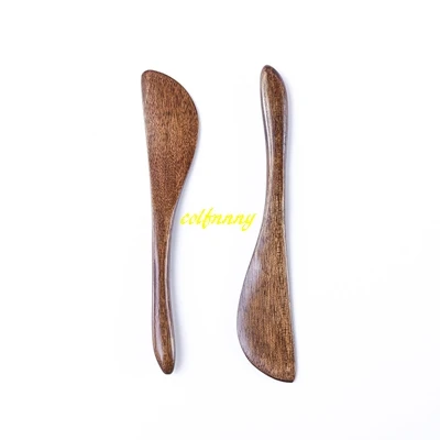 

100pcs/lot Fast shipping 15*2.5cm Wooden Cheese Knives Nanmu Breakfast Jam Knives Flatware