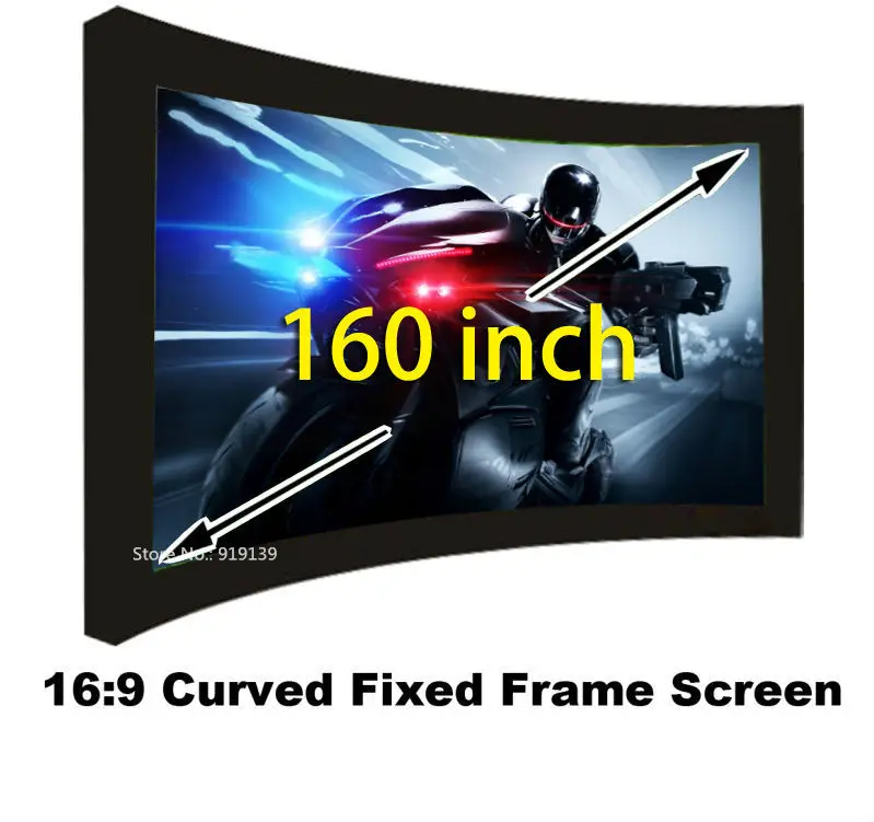 Huge Cinema HD Screen 160 Inch Flat Fixed Frame DIY Projection Screens 3D Projector Screen Fabric 16:9 Perfect Ratio