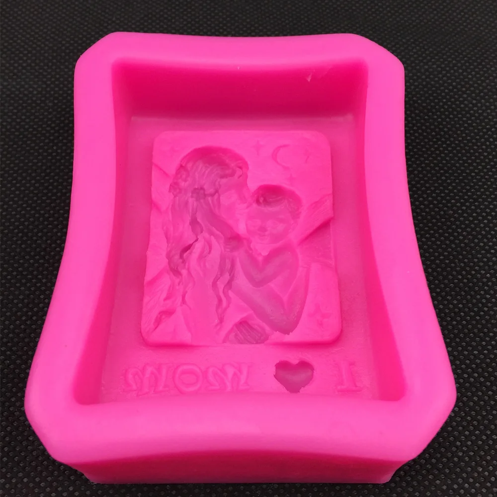 DIY Angel love mom silicone soap mold fondant cake decoration cartoon cooking tools West Point decorating tools F0418