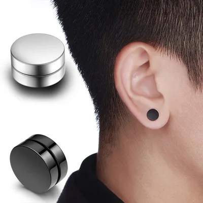 1 Pair Punk 6-12mm Magnetic Fake Ear Plugs Tunnel Black Blue Fake Ear Stretcher Earring Gauges Plug No Pierced Magnetic Earrings image 3